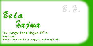 bela hajma business card